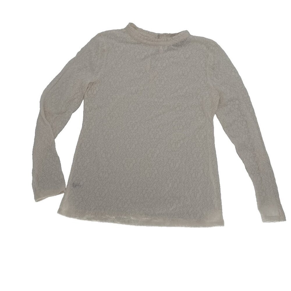 LOFT,CREAM LONG SLEEVE TOP, size medium white lace top boho, medium, sexy